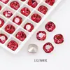 Rhinestones para Uñas Dongzhou Crystal Light Color Rojo Rosa con Base Puntiaguda, Corazón Inclinado, Brillo Deslumbrante, Decoraciones para Uñas de Corazón de Cristal K9 Color Durazno, Corazón Inclinado Rectangular