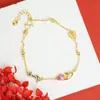 Pulseira Tendência Vietnamita Ouro Areia Estilo Simples de Luxo Leve Pulseira Tulipa com Gotejamento de Óleo Joias de Ouro Imitado de Alta Qualidade para Mulheres Venda por Atacado
