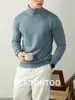 [Fio Espessado e Macio] Tricô Quente e Armazenador de Calor para Outono e Inverno para Homens, Anti-Pilling, Tricô de Base de Cor Pura de Alta Qualidade