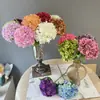 Hortênsia de Haste Única com Folhas Hortênsia Artificial Casamento Pequena Floral Hortênsia Arranjo Floral de Beira de Estrada Buquê de Flores Artificiais Decoração