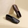 Zapatos de Mujer, Cómodos de Suela Blanda, Estilo Nuevo de Primavera, Zapatos de Cuero con Punta Cuadrada, Mocasines sin Cordones, Zapatos de Mujer, Zapatos de Salón Bajos con Boca Poco Profunda