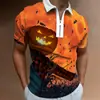 Nova Moda Streetwear Jovem Europeia e Americana de Verão Camisa Polo Casual Masculina com Estampa Digital 3D