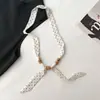 Colar Cachecol de Seda Estampa Leopardo Retrô Maillard Design de Nicho Corrente de Suéter Versátil com Contas Gola Halter Acessórios Sexy