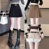 Falda corta de línea A para mujer, nueva falda plisada otoño/invierno 2026, de pana de cintura alta, con shorts anti-exposición, falda versátil