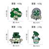 Insígnia Original do Dia de São Patrício Irlandês Insígnia Comemorativa Elfo Verde Trevo de Quatro Folhas da Sorte Insígnia de Liga