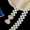 2026 Nova Corrente de Cintura com Pérolas Feminina Estilo Coreano Cinto Decorado com Strass e Pérolas Moda Doce Vestido Cinto Elástico