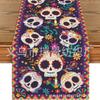 Bandeira de Mesa de Halloween Transfronteiriça Fantasma Anão Abóbora Decoração de Mesa Festiva Isolante Antiderrapante Bandeira de Mesa de Linho Atacado