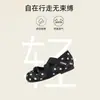 Zapatos de piel para niña 2026 nuevos lindos con suela suave de lunares zapatos de princesa tela suave resistentes al desgaste velcro zapatos para niño