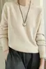 Suéter Feminino de Lã Gola V Suéter de Lã Cashmere Top Feminino Preguiçoso Solto Manga Longa Pulôver Camisa de Base Tricotada Suéter