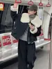Jaqueta de Algodão Estilo Coreano Lã de Cordeiro Sintética Gola Grande para Mulheres Inverno 2025 Nova Solta Acolchoada Quente Fashion
