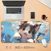 Venta Directa de Fábrica, Alfombrilla de Ratón Grande, Alfombrilla Creativa para Escritorio de Gato Anime, Alfombrilla de Ratón Antideslizante con Borde Bloqueado de Precisión