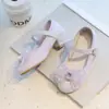 Zapatos de Princesa de Cuero para Niñas 2026 Primavera y Otoño Nuevos Zapatos Casuales de Cristal para Niñas Pequeñas con Correas de Velcro Elegantes Planos