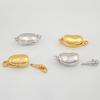 Plata Esterlina S925 Brillante Hebilla de Palo de Haba Ancha DIY Hebilla de Perla Cabeza Pulsera Collar Hebilla Lingote Accesorios de Joyería