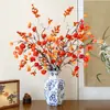 Adornos de Frutas de Linterna Artificiales para Sala de Estar, Decoraciones de Flores Artificiales para Año Nuevo, Flores de Nochevieja, Ramas de Frutos de Onagra