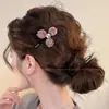 Exquisito y de alta gama clip para el pelo con pedrería estilo coreano para mujer, nuevo modelo 2026, pinza de pico de pato para la frente, pasador recto para flequillo lateral