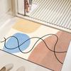 Alfombrilla Absorbente Moderna y Sencilla para Puerta de Baño Alfombra Doméstica para Baño Alfombrilla de Secado Rápido para Pies Inodoro Alfombrilla Acolchada de Diatomeas