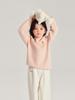 Ropa Infantil Momo 2024 Otoño e Invierno Nueva Camisa para Niñas de Color Sólido con Bordado en la Espalda, Versátil, Casual, Cálida, Top Infantil