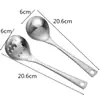 Concha e Escumador de Aço Inoxidável Martelado, Colher para Hot Pot, Colher para Mingau, Concha Grande para Servir, Colher de Sopa Espessada para Servir à Mesa