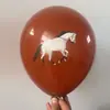 Globos Temáticos de Equitación de 12 Pulgadas Patrón de Ocho Caballos Globos de Látex Decoración de Cumpleaños Arreglo Juguetes Globos Engrosados