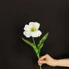 PU com Toque de Mão Sorriso Aberto Tulipa Casamento Floral Brownie Tulipa Flor Artificial Buquê de Fotos Adereços
