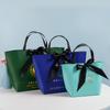 Bolso de mano con lazo y remaches, bolsa de papel, bolsa publicitaria para empresas mayoristas, bolsa de regalo, bolsa de compras, logotipo imprimible