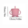 Taza con Popote para Bebé, Taza de Aprendizaje para Beber de Silicona de Grado Alimenticio, Doble Asa de Agua con Escala, Taza de Leche para Niños, Convenientes Suministros para Maternidad e Infancia