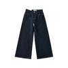 Calça jeans feminina alta, estilo retrô, de alta qualidade, cor original, perna larga, leve, reta, para uso diário
