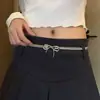 Cinto simples de laço cinto fino elástico novo para vestido feminino corrente de metal corrente para cintura de jeans acessórios