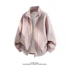 Chaqueta de Cuero PU Retro Americana con Cuello Alto para Hombre Otoño de Gama Alta Canalla Fresca Biker Chaqueta de Béisbol Chaqueta Casual de Trabajo