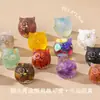 Adornos de Búho de Cristal Natural Transfronterizos Manualidades de Cristal con Grava de Resina Mini Animales de Cristal para Colgar DIY