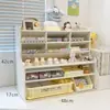 Prateleira de Armazenamento de Mesa Feminina Prateleira de Armazenamento Dobrável Multicamadas Organizador de Material de Escritório de Mesa de Dormitório Armazenamento de Cosméticos