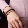 Pulsera de doble círculo con cuentas de aquila chinas naturales, juego literario, rosario de cuentas Mori de madera vintage para hombres y mujeres, juego literario de mano