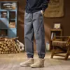 Pantalones de trabajo para hombre con terciopelo interior para hombre, holgados, cálidos, casuales, de invierno, engrosados, marca de moda, color caqui, pantalones deportivos, modernos