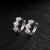 RAKOL Novo Estilo Estilo Chinês Zircônia Incrustada Brincos de Flor de Pinho Azul Feminino Noivado Casamento Joias Clássicas Mais Vendidos