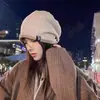 Sombreros de Otoño para Mujer con Circunferencia de Cabeza Grande, Gorros de Punto Versátiles de Moda, Gorros tipo Headwrap, Sombreros Postparto, Gorros Holgados de Celebridad de Internet, Sombreros para Adelgazar la Cara
