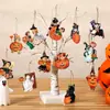Nuevos Adornos de Madera de Bruja Retro de Halloween Adornos para Colgar en el Árbol de Halloween Accesorios para Fiesta Suministros Decoraciones para el Hogar