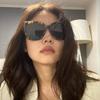 Gafas de sol de marca de moda estilo K, co-branded, para caras grandes, gafas con efecto adelgazante para mujer, protección UV, nuevas y populares en Ins 2025