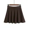 Falda corta de punto de lana blanca para mujer, nuevo estilo otoño e invierno, de cintura alta, línea A adelgazante, plisada, para mujeres petite
