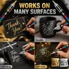Marcador de Plástico Acrílico con Punta Suave de Líquido Directo Dorado y Plateado para Dibujo a Mano Infantil, Manualidades DIY, Graffiti y Arte Estudiantil Pintura de Alto Brillo