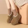 Zhr Zhe Zhe Estilo Étnico Tejido Zapatos Birkenstock Otoño e Invierno Velcro Conveniente Exquisito Casual Felpa Zapatos de Mujer Ab175B