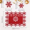 Manteles y Posavasos Navideños de Fieltro Transfronterizos, Vajilla de Año Nuevo, Árbol de Navidad de Copo de Nieve, Tapetes Decorativos para Guardar Cubiertos, Estilo Nórdico