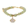 En stock Pulsera de la suerte estilo TikTok pulsera apilada de doble capa con hoja de ginkgo pulsera de hoja de ginkgo para mujer Influencer en línea regalo