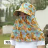 Sombrero de Protección Solar con Ala Ancha, Sombrero de Sol de Verano, Chal de Moda para Mujer, Sombrero de Sol con Protección para el Cuello Integrada a Prueba de Viento y UV
