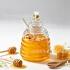 Tarro de Miel Transparente Creativo Gran Capacidad Almacenamiento Diario de Miel para el Hogar Tarro de Miel de Vidrio Borosilicato con Varilla para Remover