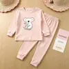 Conjunto de duas peças de roupa íntima para bebês meninos e meninas, adequado para primavera e outono, incluindo uma camiseta térmica e calça térmica, um conjunto de camada base infantil e um conjunto de pijama