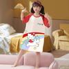 Verano Nuevo Camisón Infantil de Dibujos Animados para el Hogar Ropa Familiar de Verano para Madre e Hija Pijamas de Algodón de Manga Corta para Niños Medianos y Grandes