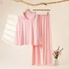 Pijama Nuevo para Mujer, Algodón Puro, Primavera/Otoño, Tejido tipo Sudadera de Punto, Manga Larga, Pantalón Largo, Suave y Cómodo, Ropa de Casa de Alta Calidad, Se Puede Usar Afuera