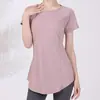 Ropa de Yoga Deportiva de Manga Corta para Mujer Primavera y Verano Holgada Fitness Running Secado Rápido Camiseta de Manga Corta Traje Transpirable de Pilates