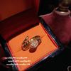 Pendientes Ruyi Ping An Coloridos de Filigrana Dorada Antigua Nuevo Chapado Chino Oro de 18K Pendientes de Calabaza con Diamantes Traje