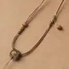 Cordão para Colar DIY Pingente Feito à Mão Cordão de Couro Pingente de Jade Cordão para Pendurar no Pescoço Acessório de Joia de Jade Ajustável para Homens
